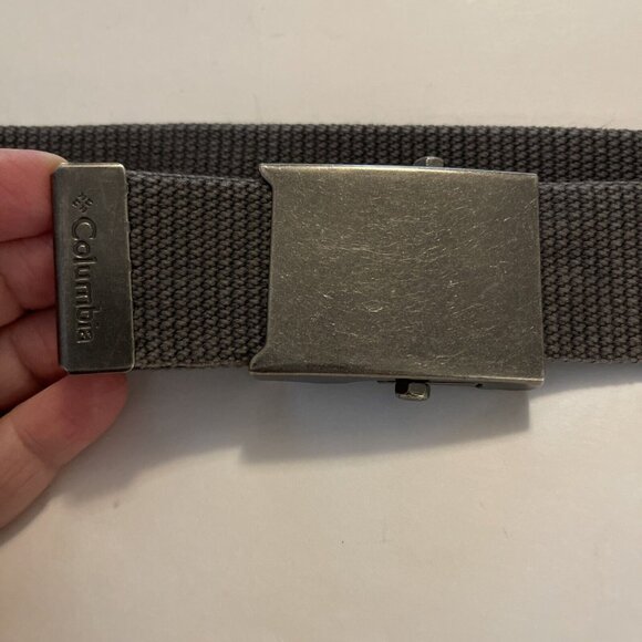COLUMBIA OUTDOOORS SPORTMANS BROWN / Green NYLON BELT  With Slide‎ Buckle- 45” - Picture 1 of 11